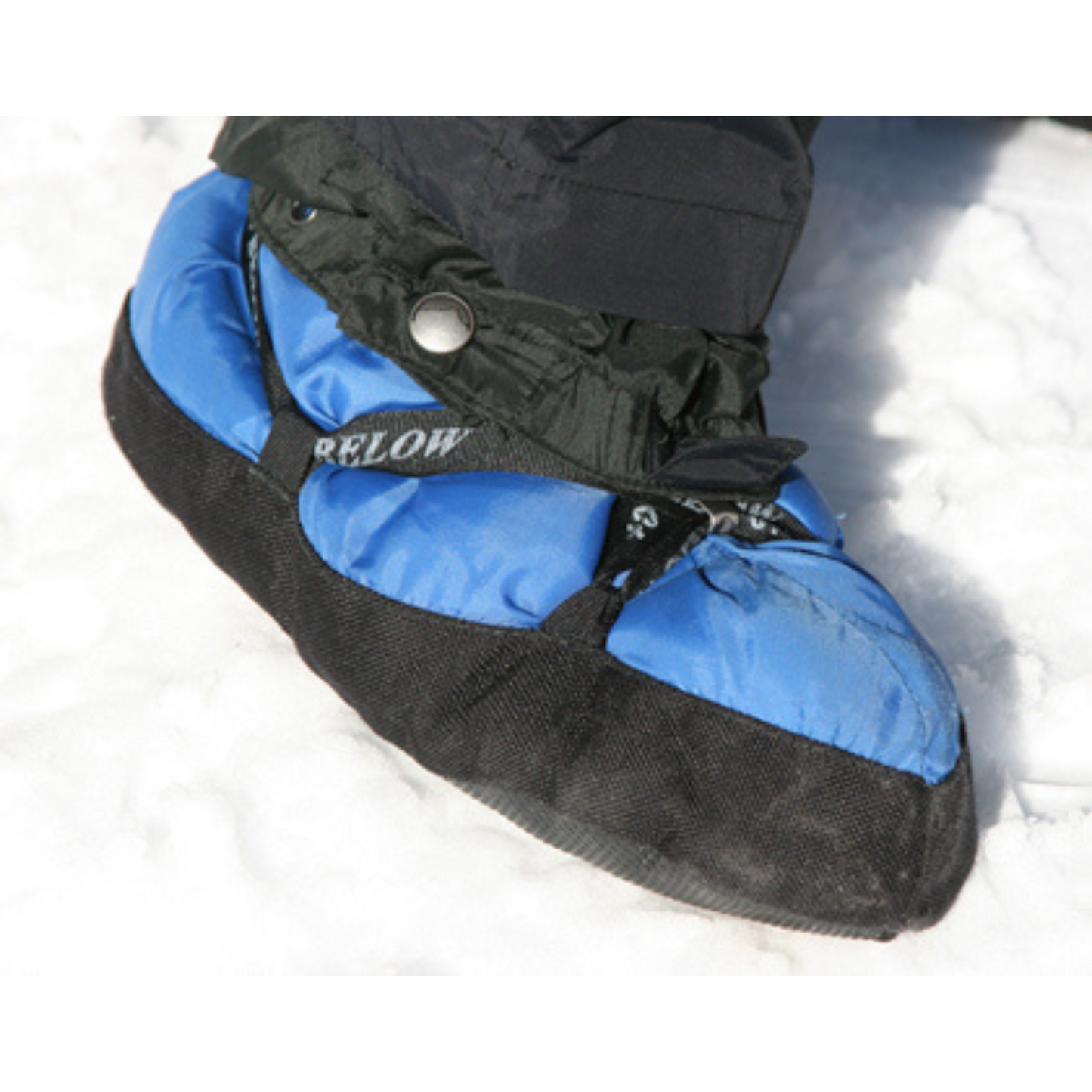 Forty Below Insulated Camp Bootie showing use with separate gaitor