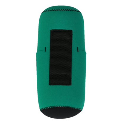 Forty Below 1 L Insulated Bottle Cover Green back  view with black webbing belt loop white background