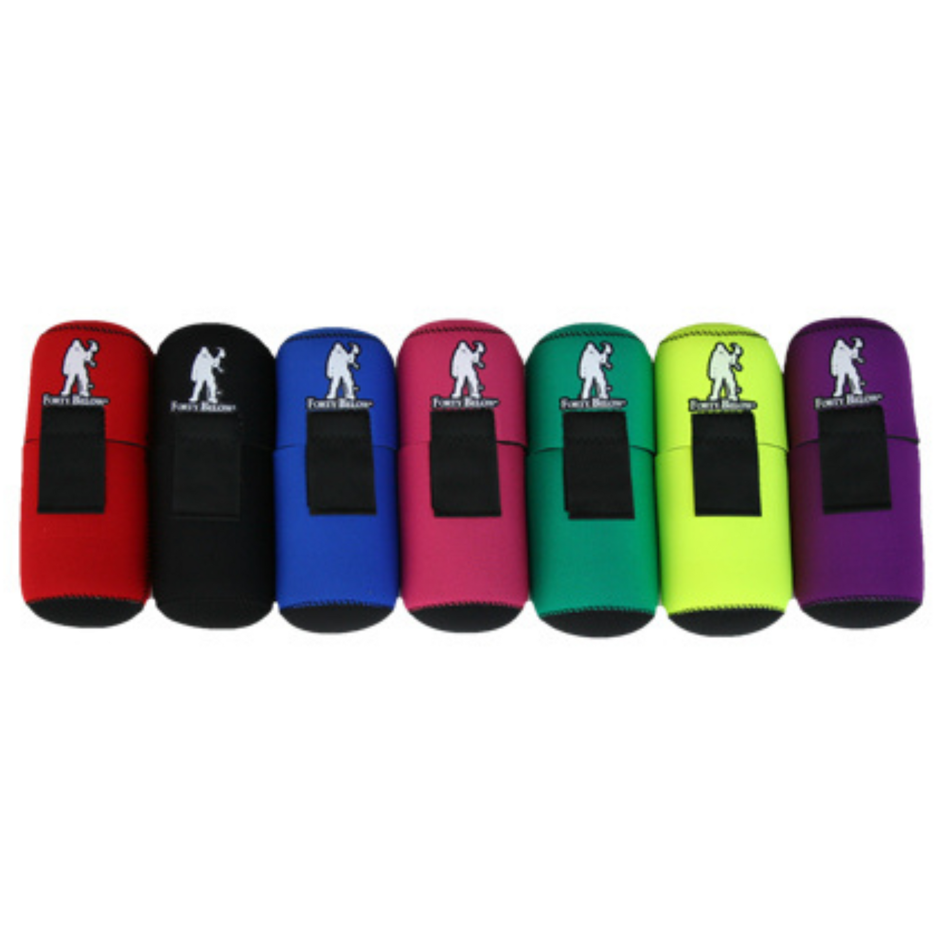 Forty Below 1 L Insulated Bottle Cover Assorted Colors front view with white logo white background
