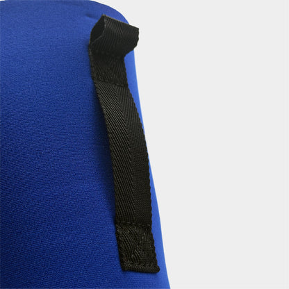 Forty Below Can Bottle Boot 32 oz Blue close up of webbing loop on a white background