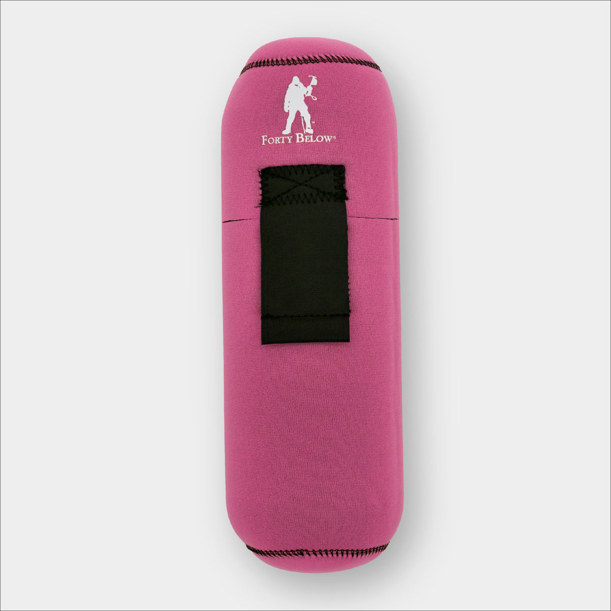 Forty Below Insulated Bottle Boot 48 oz Pink front view with white logo gray background