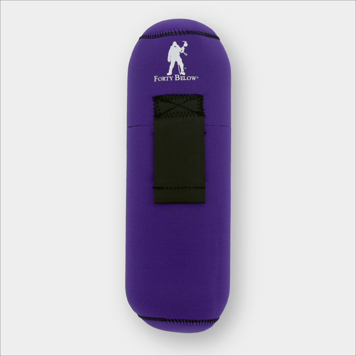 Forty Below Insulated Bottle Boot 48 oz Purple front view with white logo gray background