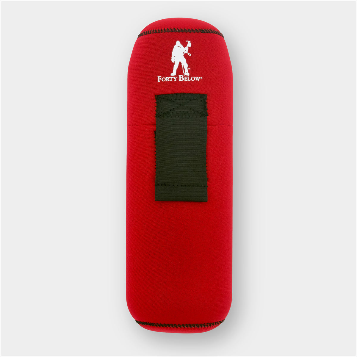 Forty Below Insulated Bottle Boot 48 oz Red front view with white logo gray background