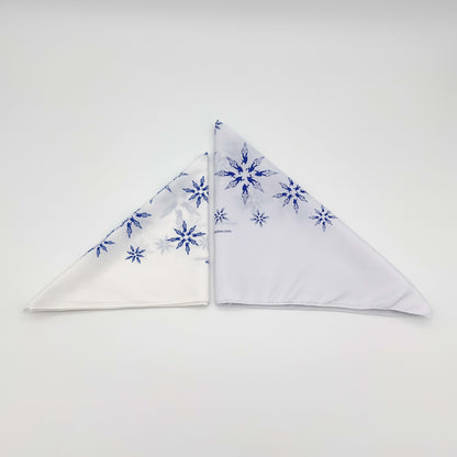 Forty Below Synthetic Bandana white two sizes 22x22 and 27x27 in triangles next to eachother