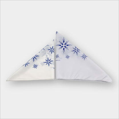 Forty Below Synthetic Bandana white two sizes 22x22 and 27x27 in triangles next to each other
