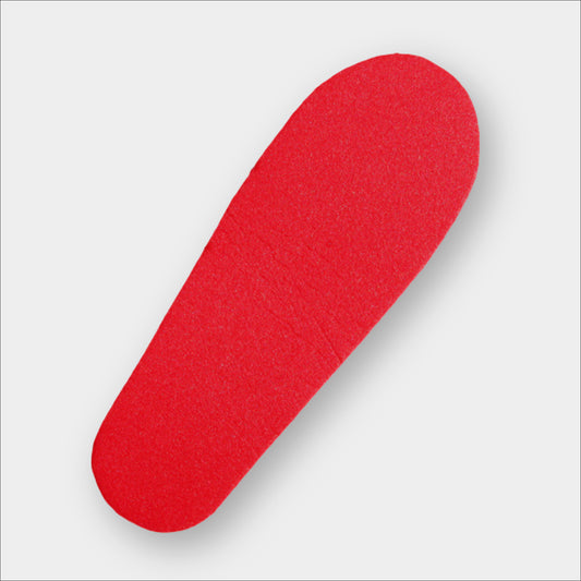 Forty Below red foam replacement closed cell foam footbed for forty below camp booties top down view on a grey background