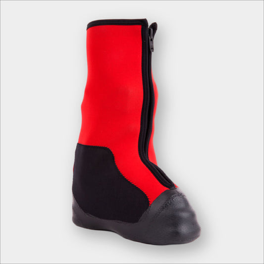 Forty Below Insulated Fresh Tracks Boot Cover Overboot Red thumbnail side profile showing protective patch