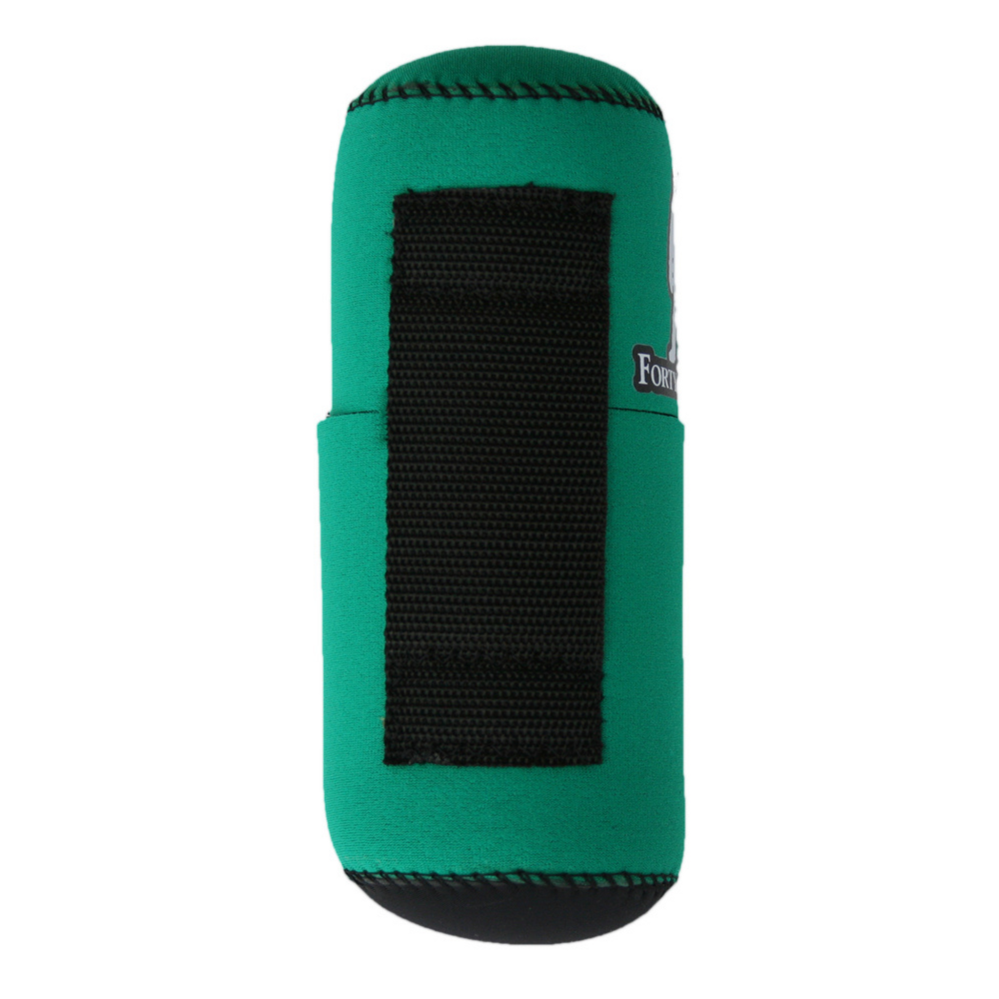 Forty Below 0.5 L Insulated Bottle Cover Green backside view with black belt loop white background