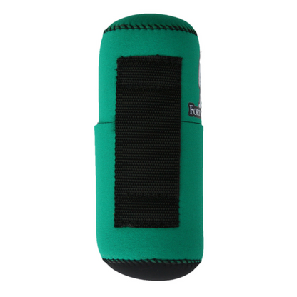 Forty Below 0.5 L Insulated Bottle Cover Green backside view with black belt loop white background