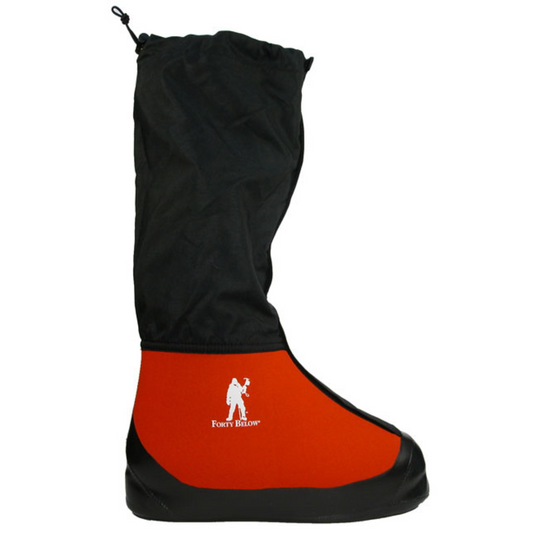 Insulated Forty Below K2 Superlight Boot Cover Black and red with a visible white brand logo on a white background