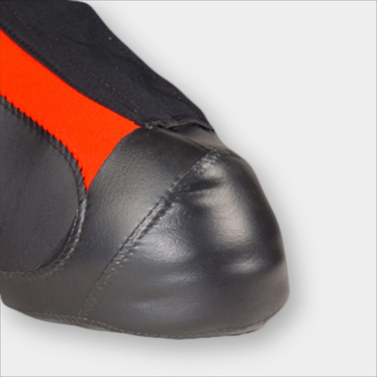 Insulated Forty Below K2 Superlight Boot Cover Black and red front toebox closeup showing protective durable coating