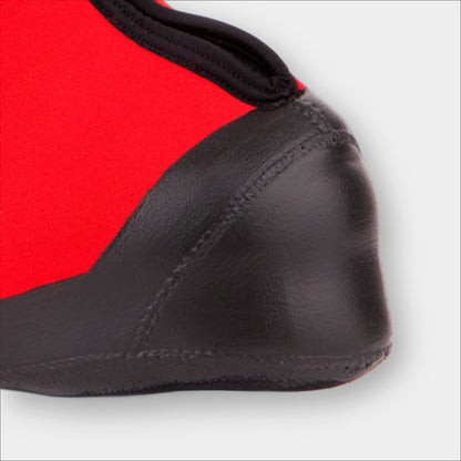 Insulated Forty Below Purple Haze Red closeup on toe showing black protective coating
