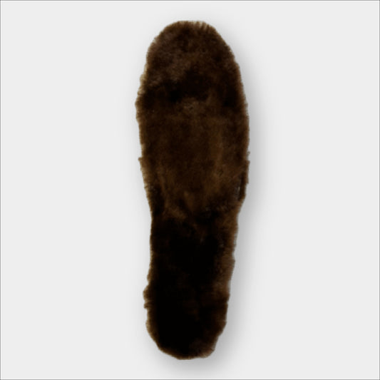 Forty Below Sheepskin insole closeout edition brown fluffy on a plain grey  background