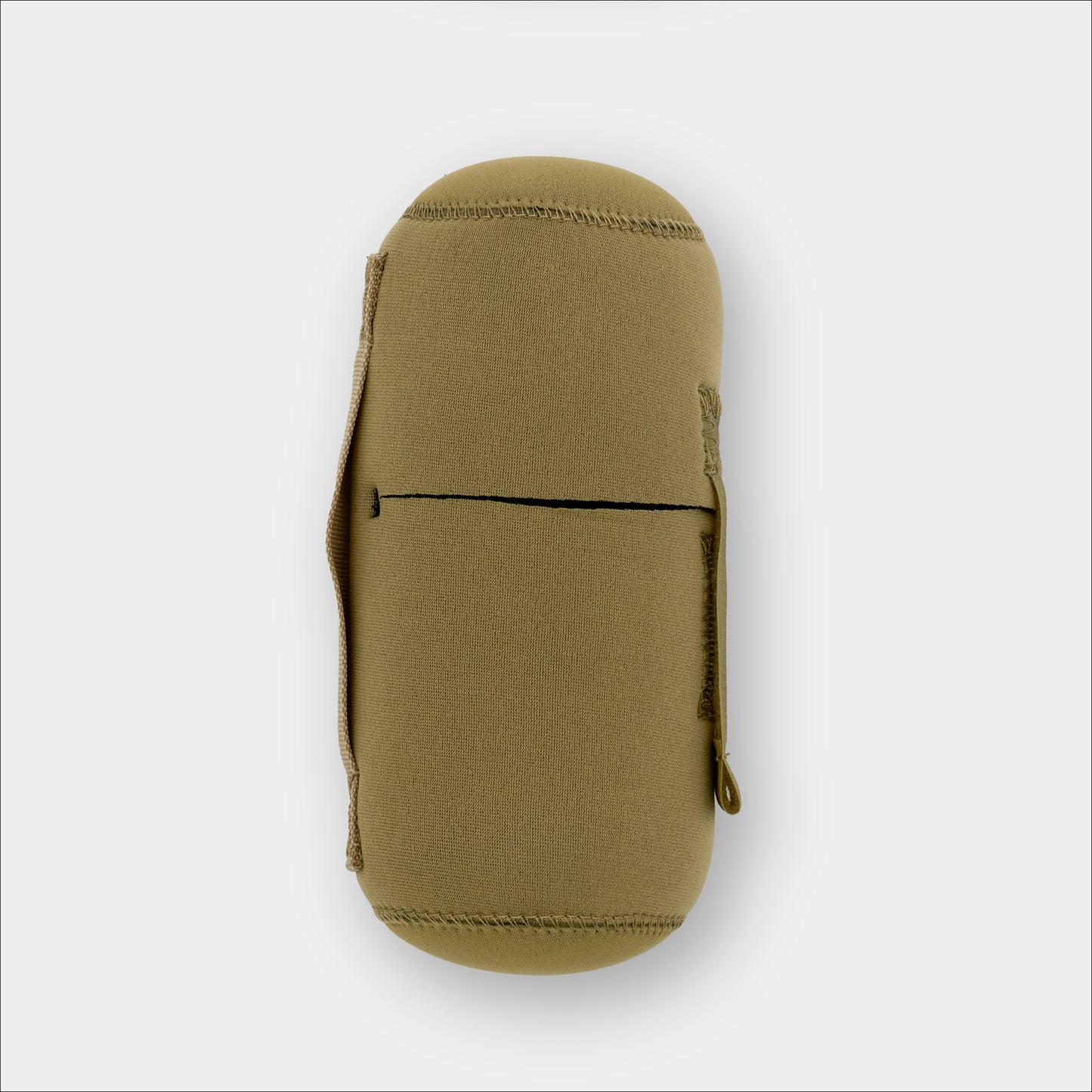 Forty Below 0.5 Liter Insulated Bottle Cover tan with no logo gray background