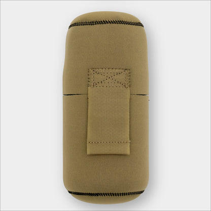 Forty Below 1.0 Liter Insulated Bottle Cover tan with no logo gray background