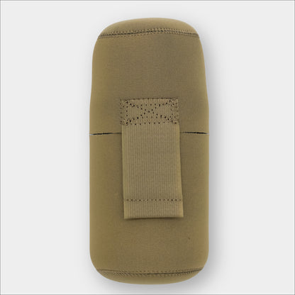 Forty Below 1.0 Liter Insulated Bottle Cover tan with no logo gray background