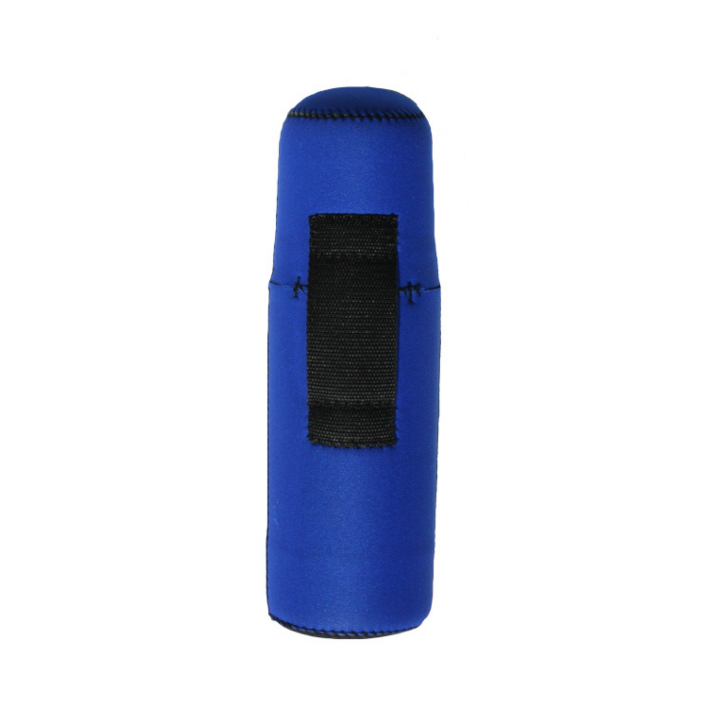 Forty Below 0.75 L Insulated Bottle Cover Blue back view with black webbing belt loop white background