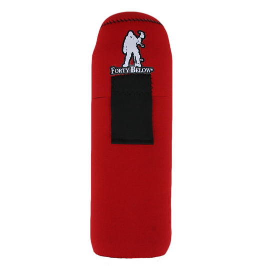Forty Below Insulated Bottle Boot 48oz  front view red with white logo white background