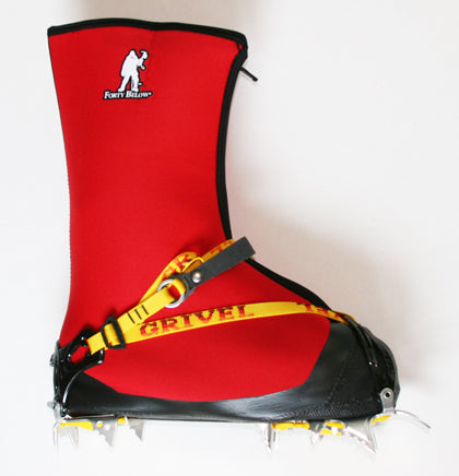 forty below fresh tracks overboot strap on crampon with double boot inside