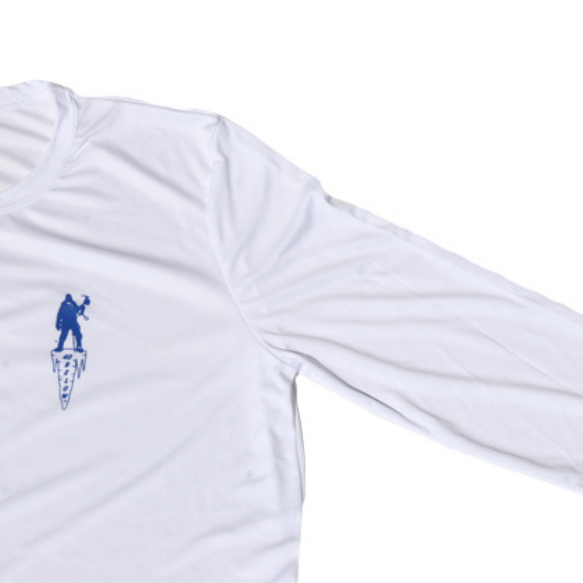Forty Below athletic T-Shirt Longsleeve white with blue logo white background