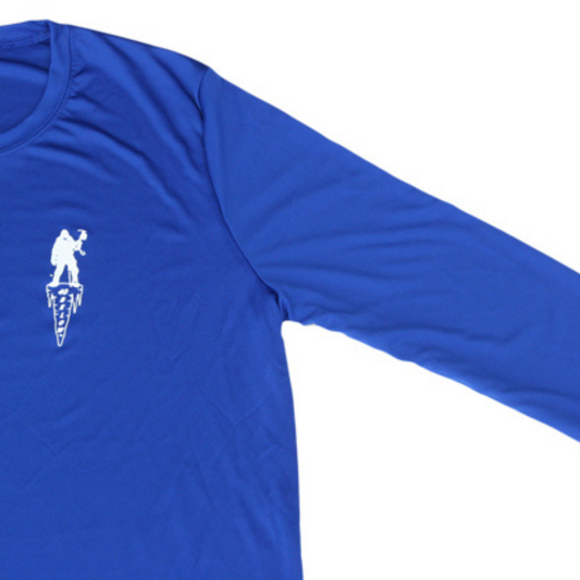 Forty Below athletic T-Shirt Longsleeve blue with white logo white background