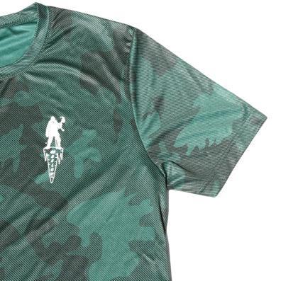 Forty Below athletic T-Shirt short sleeve green camouflage with white logo white background