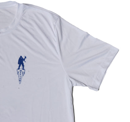 Forty Below athletic T-Shirt short sleeve white with blue logo white background