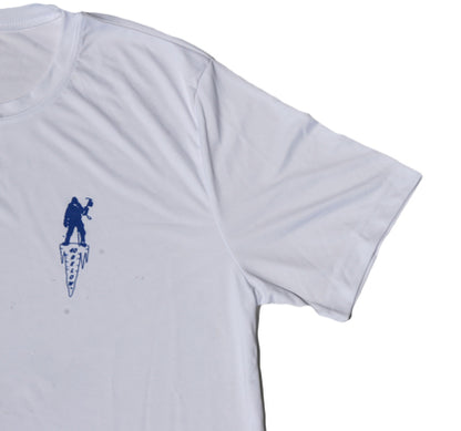 Forty Below athletic T-Shirt short sleeve white with blue logo white background
